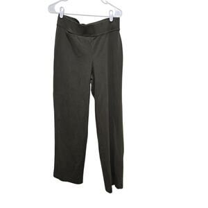 Lands End Olive Pull On Pants Straight Leg High Rise M Tall